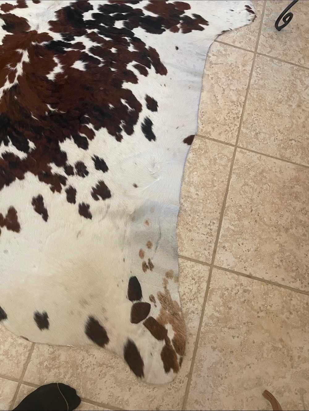 Sunshine Cowhides Rug - Speckled Brown & White 80x76 - Picture 4 of 12